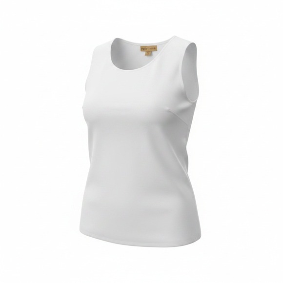 Notations Tops - Notations Womens Large White Sleeveless Scoop Neck Tank Top Lightweight Shell